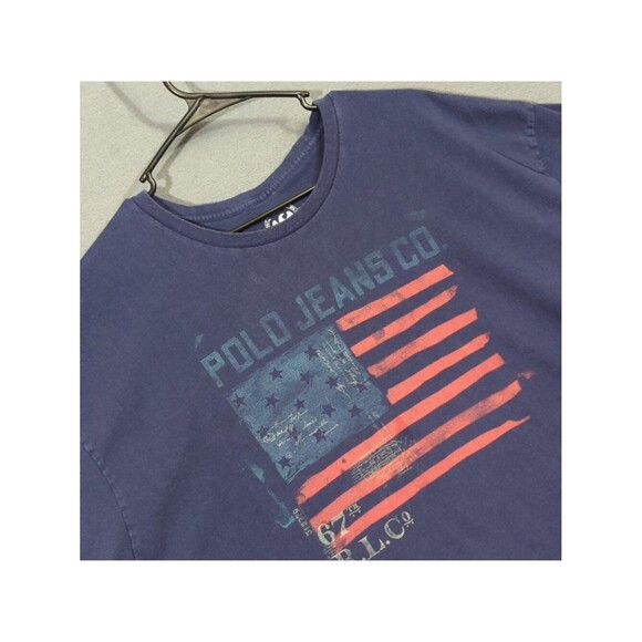 Polo by Ralph Lauren Other - Polo Jeans Co T-Shirt Men's 3XL Blue American Flag Graphic Short Sleeve Cotton